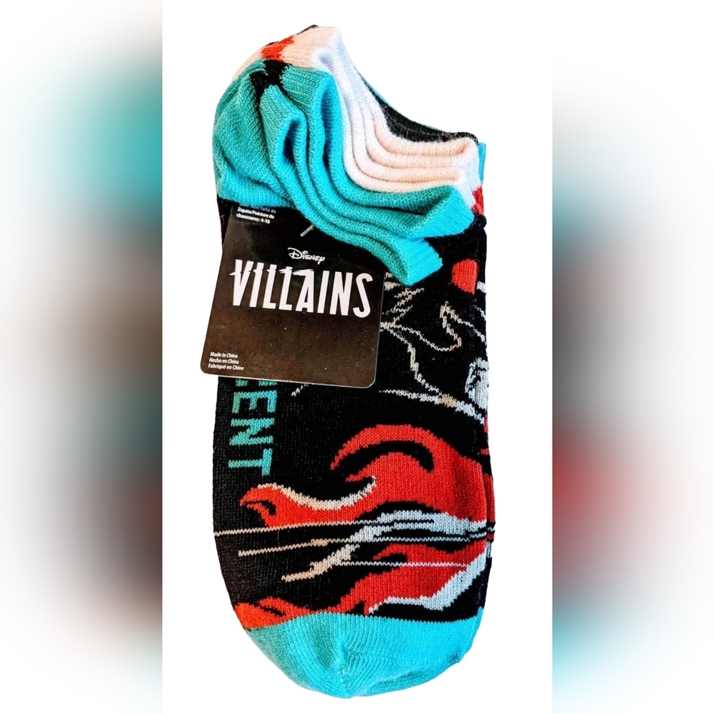 NEW Disney villains characters no show socks, 10‎ pairs
